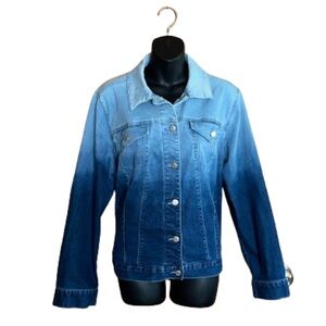 Jessica London Ombré Blue denim jacket size 18W